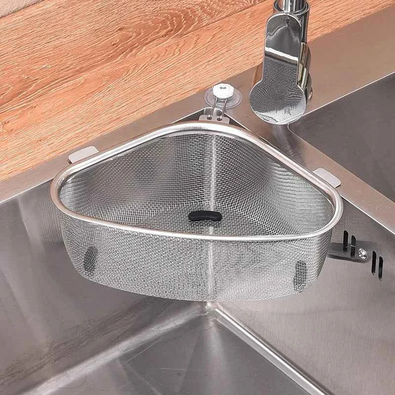 Durable stainless steel sink drain basket designed for effective food debris capture while washing dishes