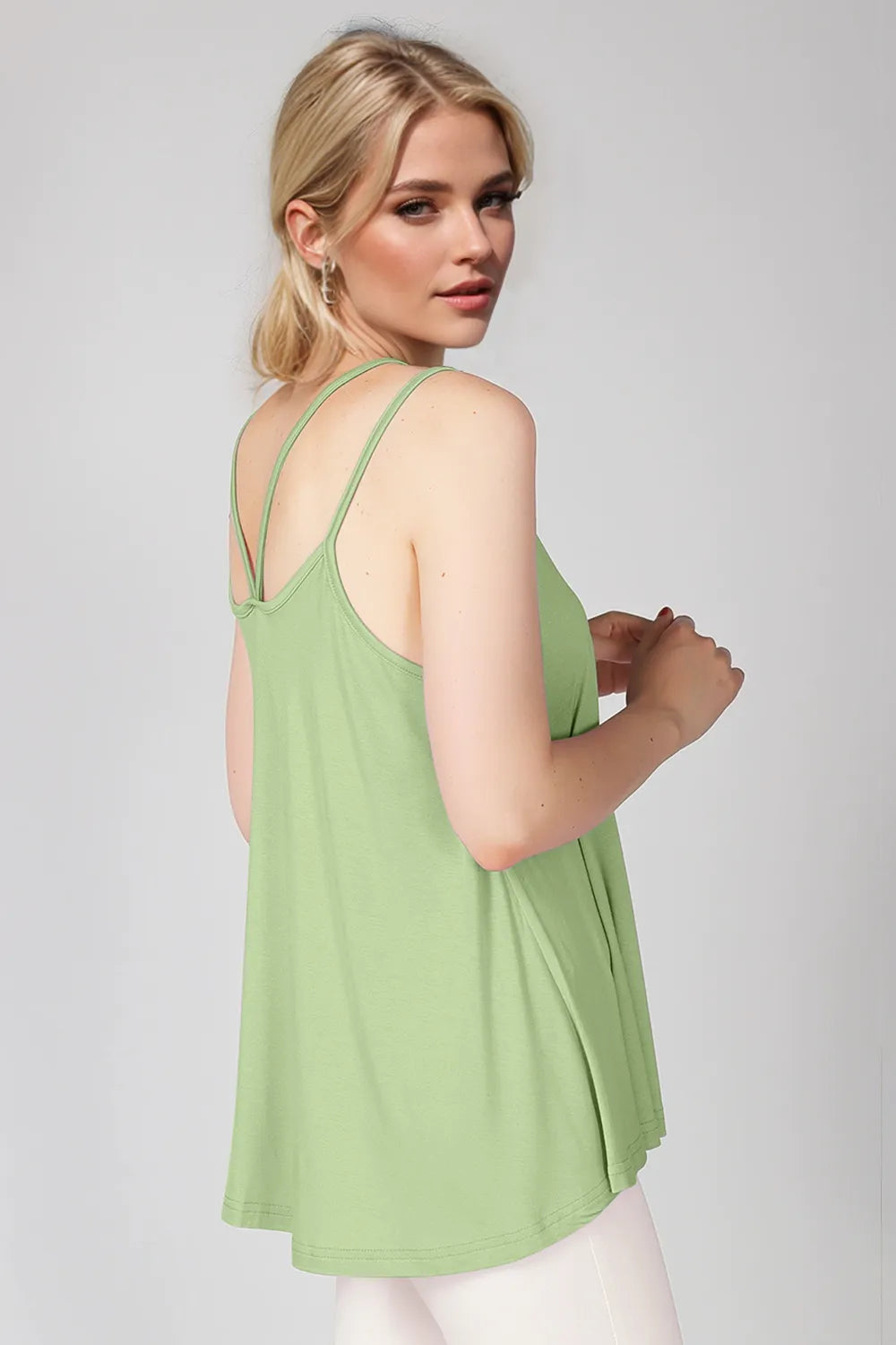 Double Spaghetti Strap Top in Sunny Yellow Lime