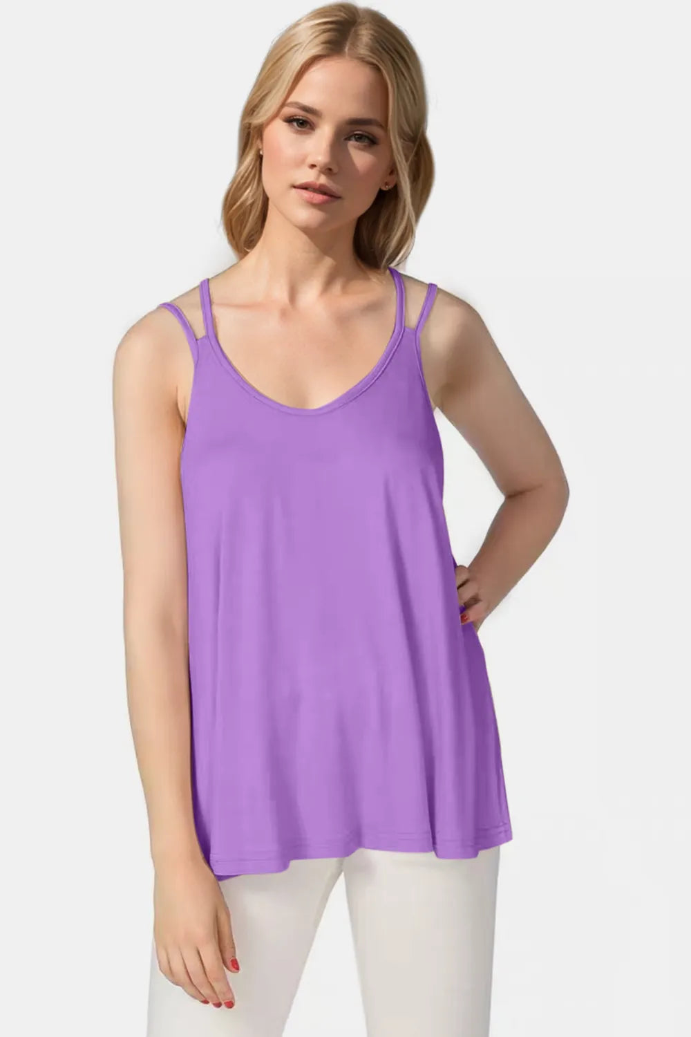 Double Spaghetti Strap Top in Sunny Yellow