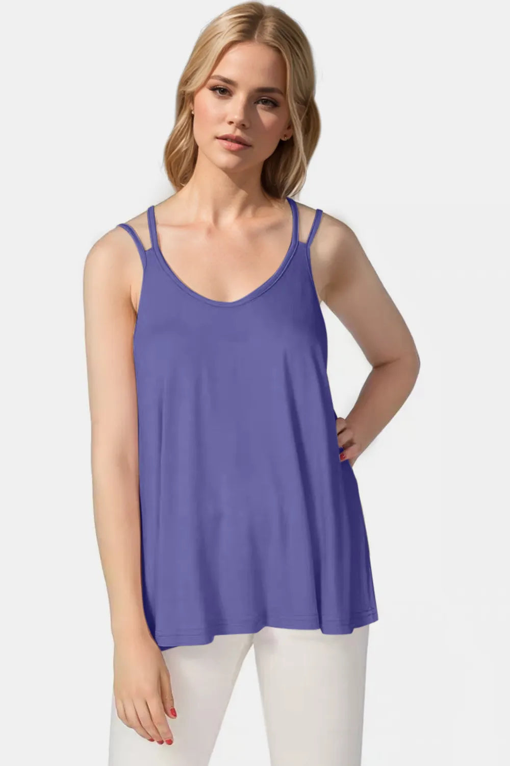 Double Spaghetti Strap Top in Sunny Yellow Navy