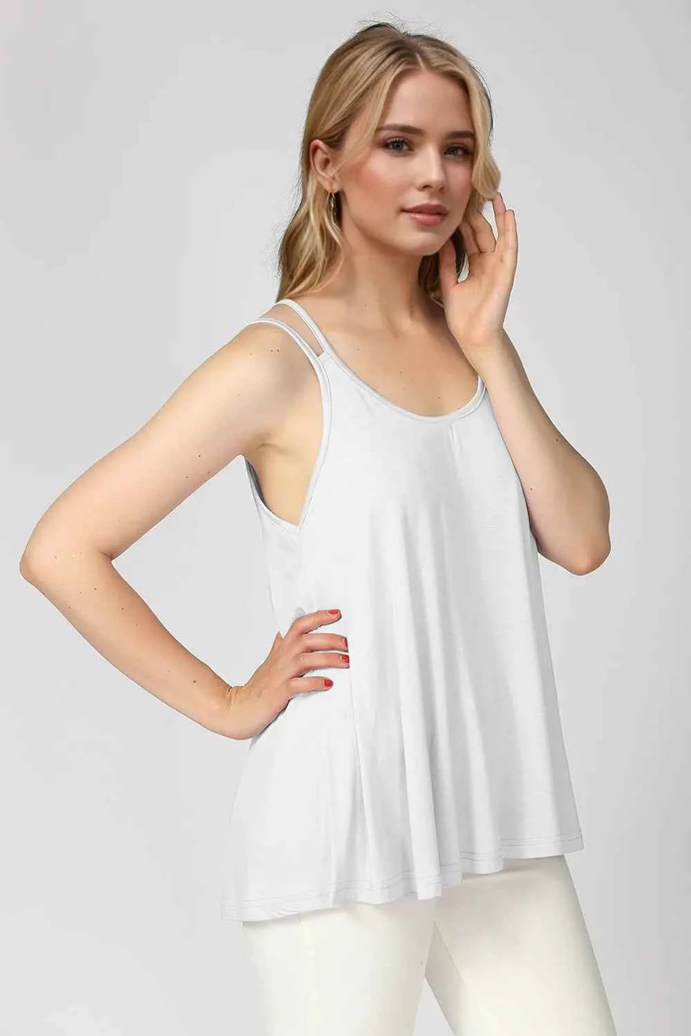 Double Spaghetti Strap Top in Sunny Yellow White