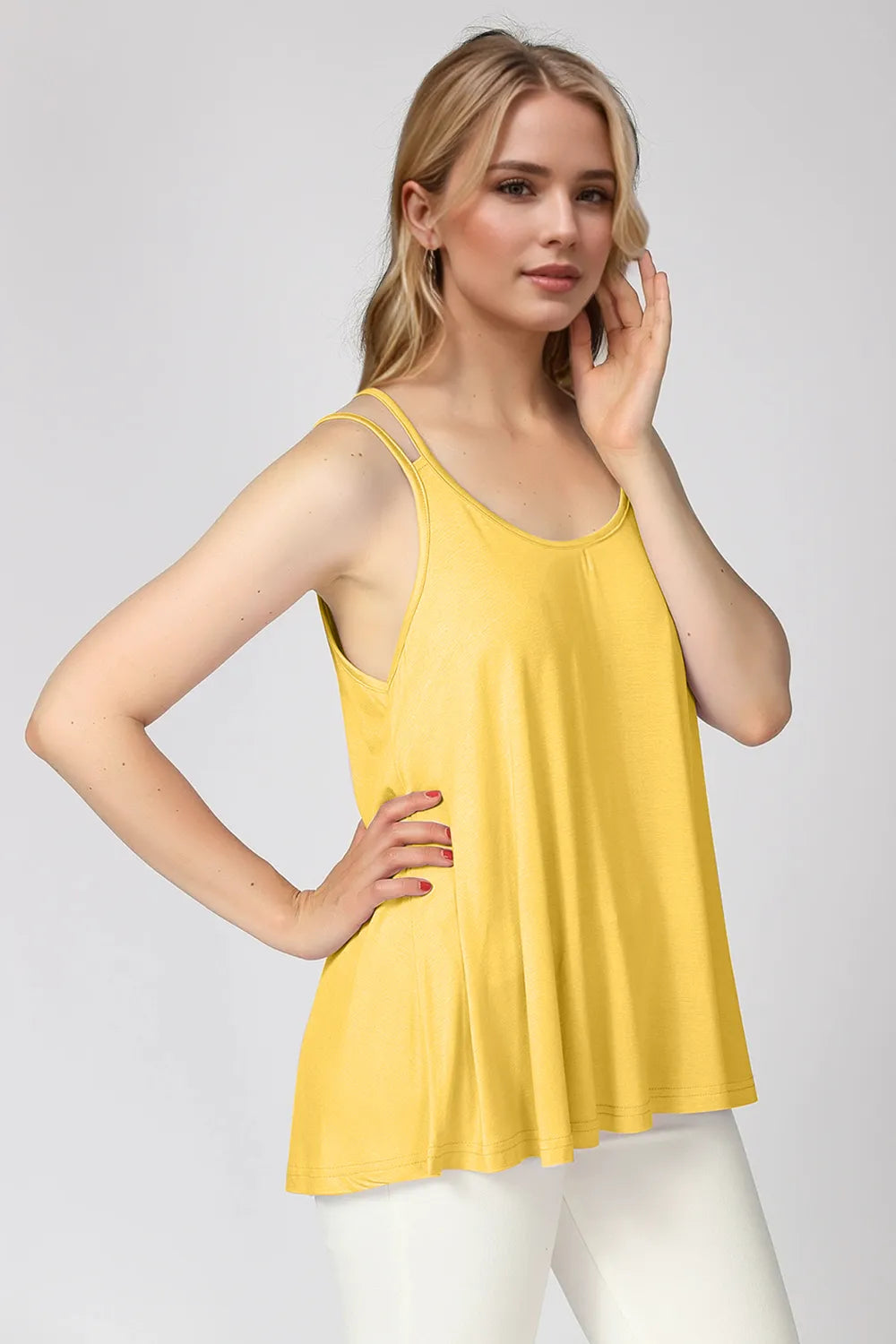 Double Spaghetti Strap Top in Sunny Yellow Gold