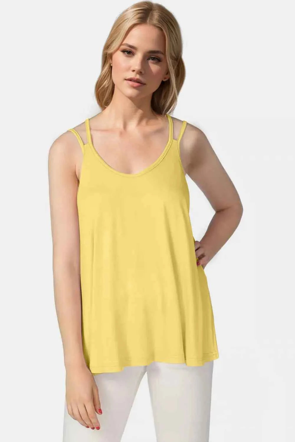 Double Spaghetti Strap Top in Sunny Yellow
