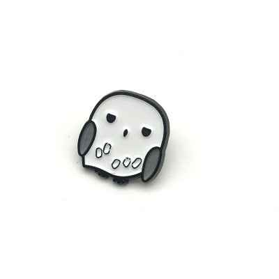 Cute owl-shaped wizard brooches for hats with detailed black and white design