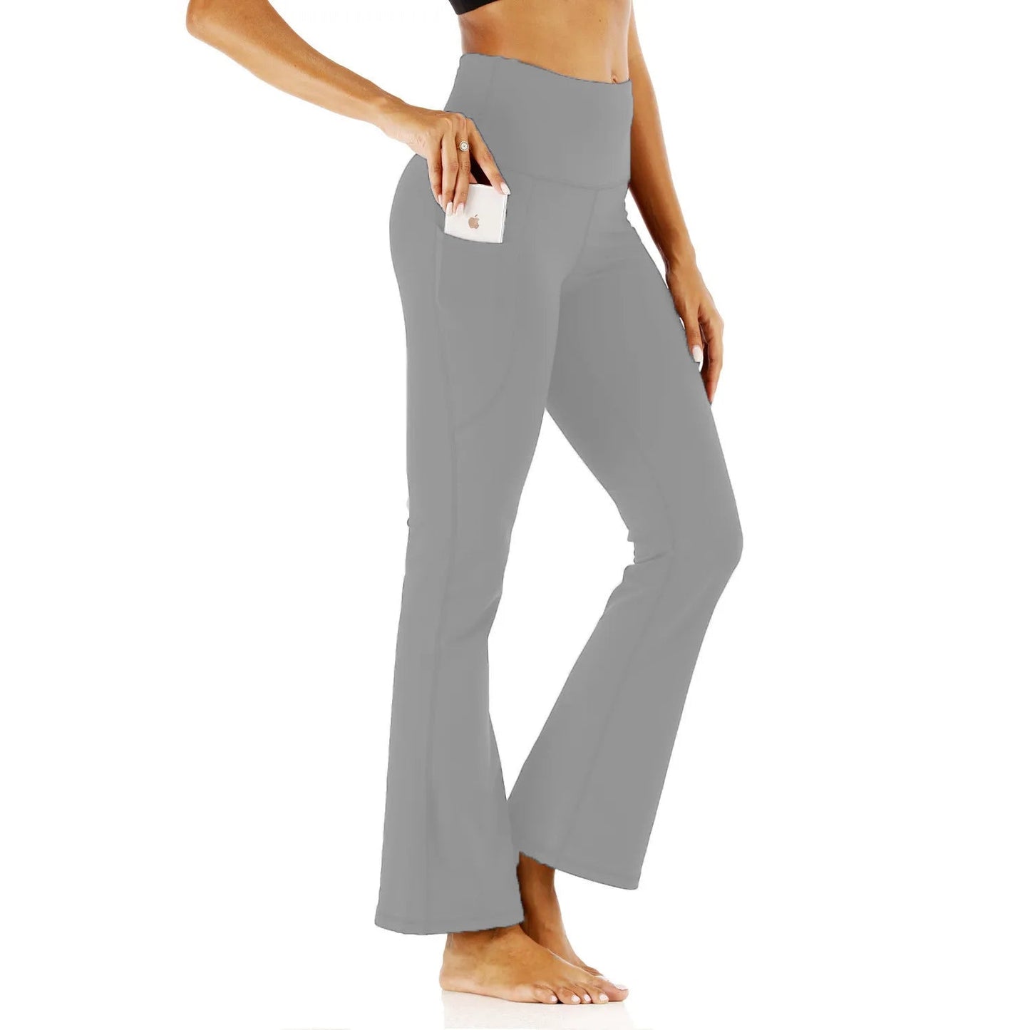 Womens Flare Leggings with Pockets High Waist Tummy Control Yoga Pants Bootcut Workout Casual Wear Premium Activewear - My Store