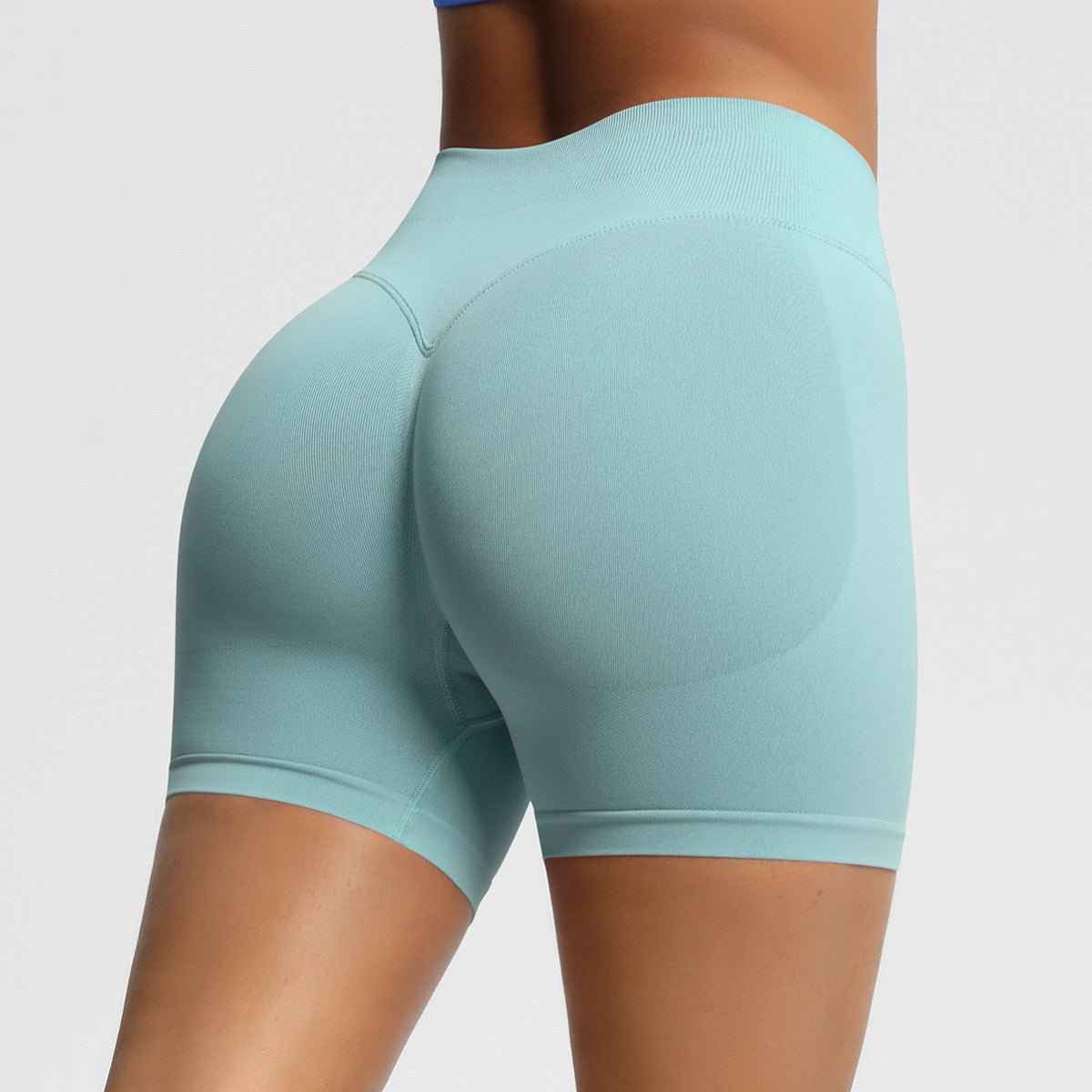 My Store women's seamless fitness shorts in light blue for comfortable workout sessions