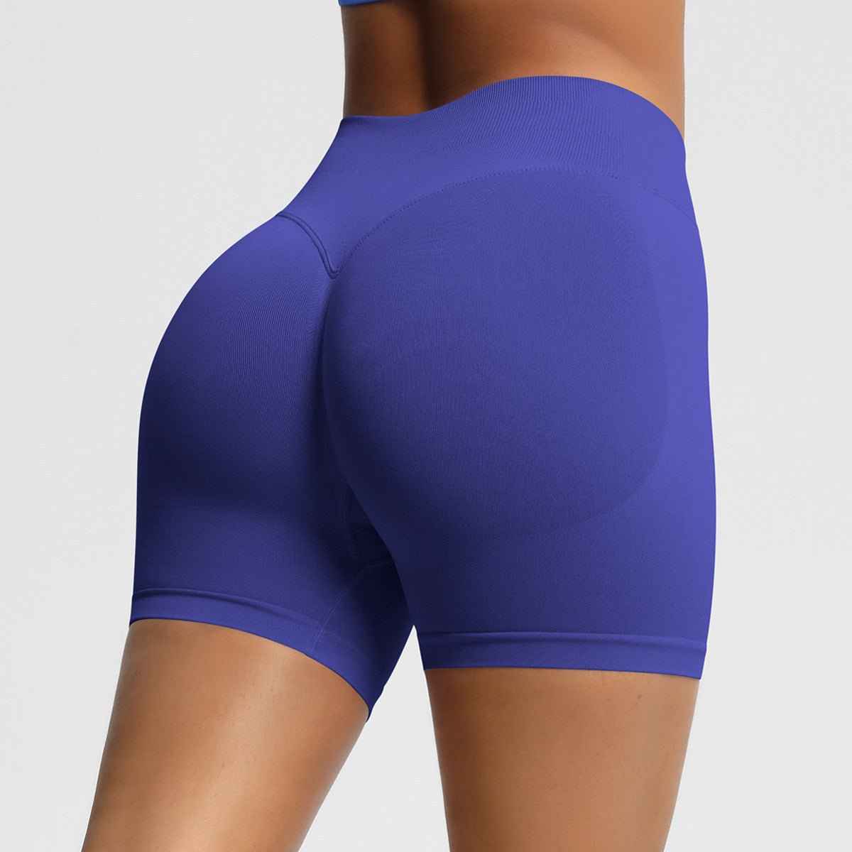 My Store women's seamless fitness shorts in purple with stretchable fabric for comfortable workouts