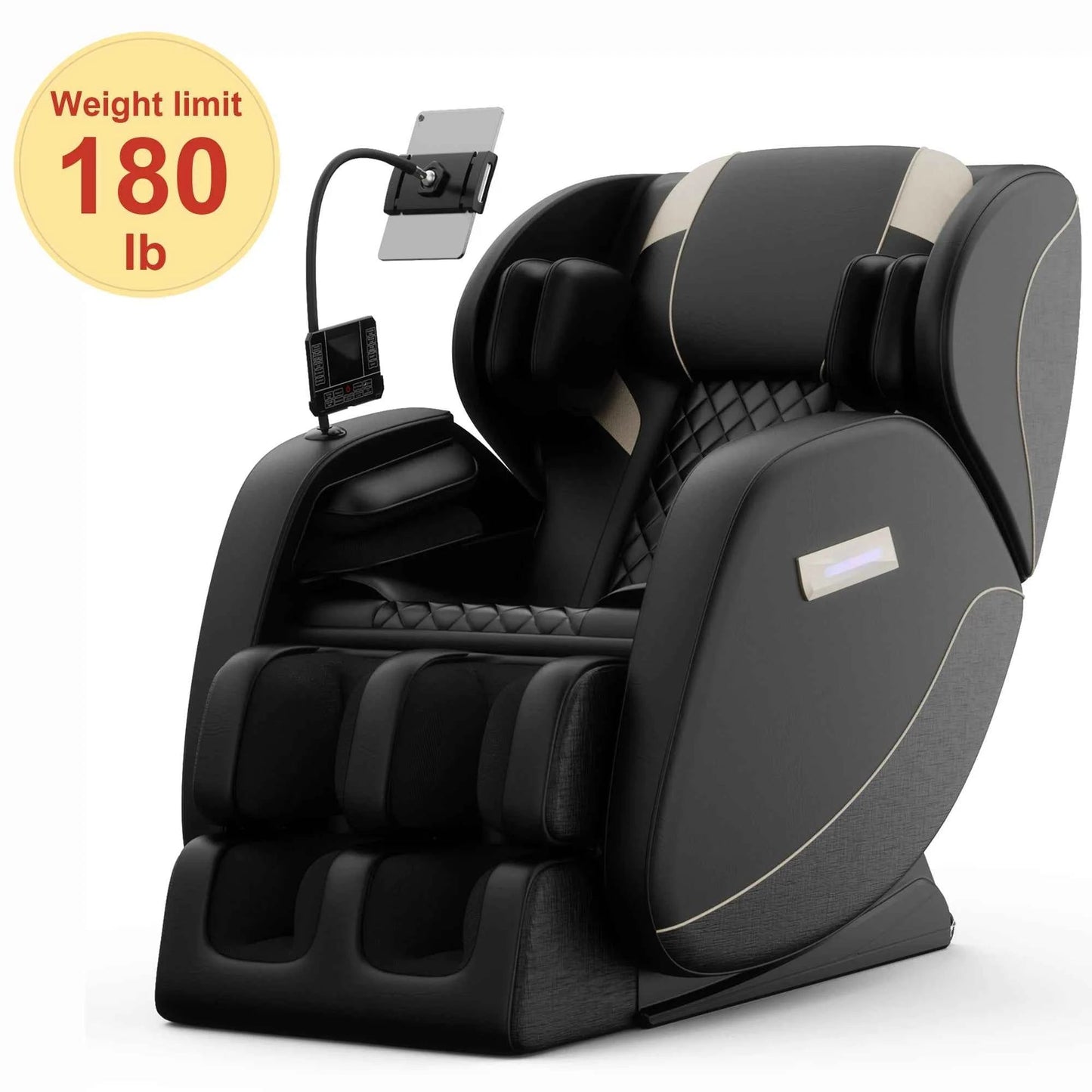 UltraLux Zero Gravity Full Body Massage Chair with Heating, Airbags, Foot Roller & Touch Screen – Supports Up to 180 lbs