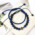 Dumbbell Bracelet for Men - Volcanic Stone Beaded Lever Bracelet