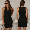 Signature Double Take Full Size Texture Mock Neck Sleeveless Maxi Dress