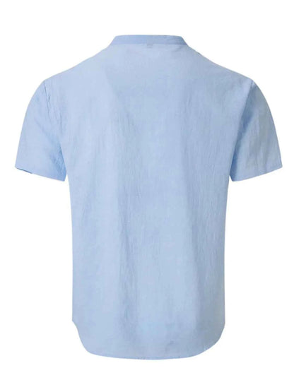 Men's Full Size Button Detail Short Sleeve Polo Plus Size
