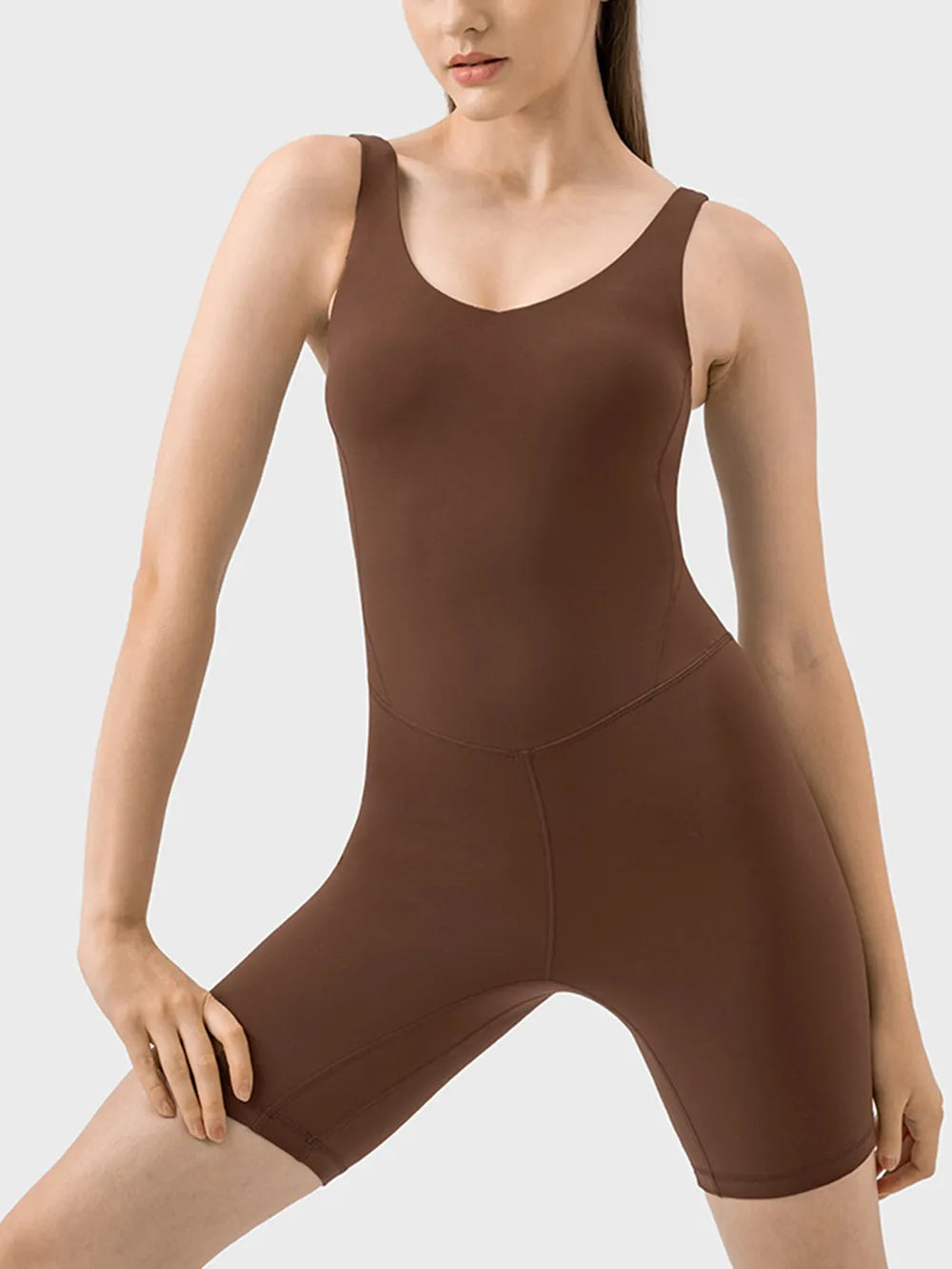 Millennia Wide Strap Active Romper Brown