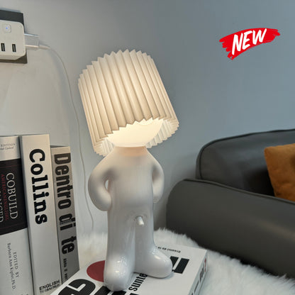 USB plug-in creative MR P shy desk lamp a little shy boy naughty night light without plug White