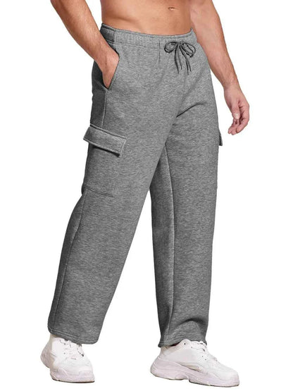 Men's Plus Size Drawstring Pants Dark Gray