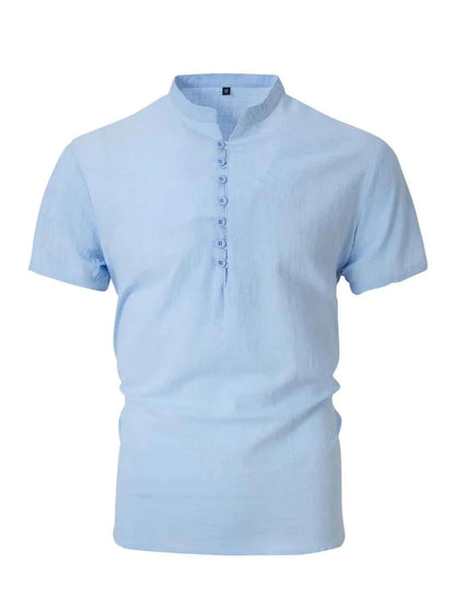 Men's Full Size Button Detail Short Sleeve Polo Plus Size