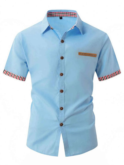 Men's Full Size Button Up Short Sleeve Shirt Plus Size