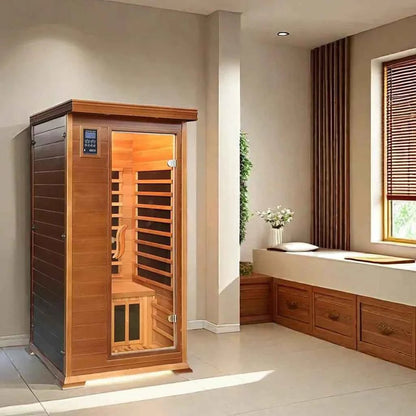 1 - Person Infrared Sauna with 7 - Color Treatment Lamp - Classical Wearable