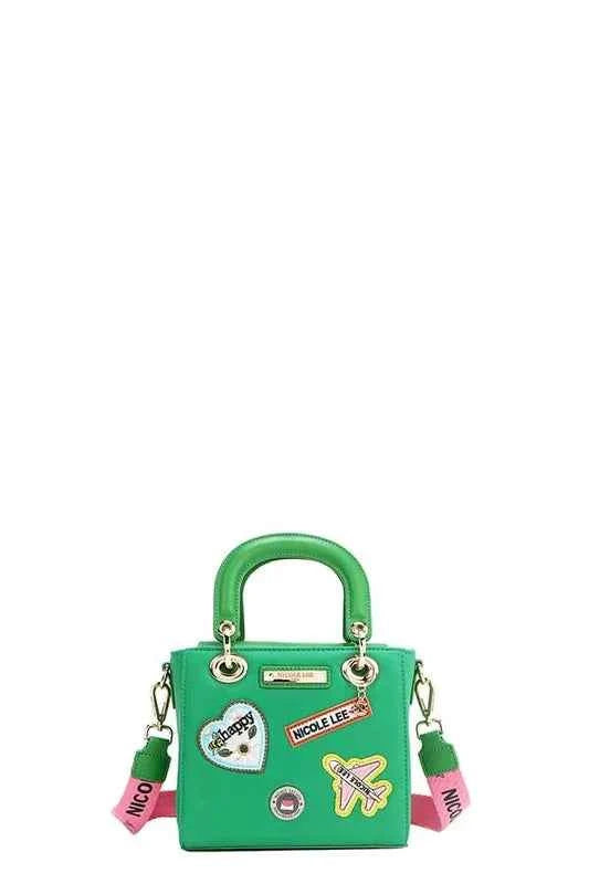Nicole Lee USA Color Patch Handbag with Top Handle