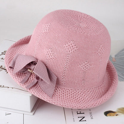 Women'S Hats Korean Version Of The Fashion Alice Along The Flower Knitted Women'S Hats Sun Hats Pink One size 57cm