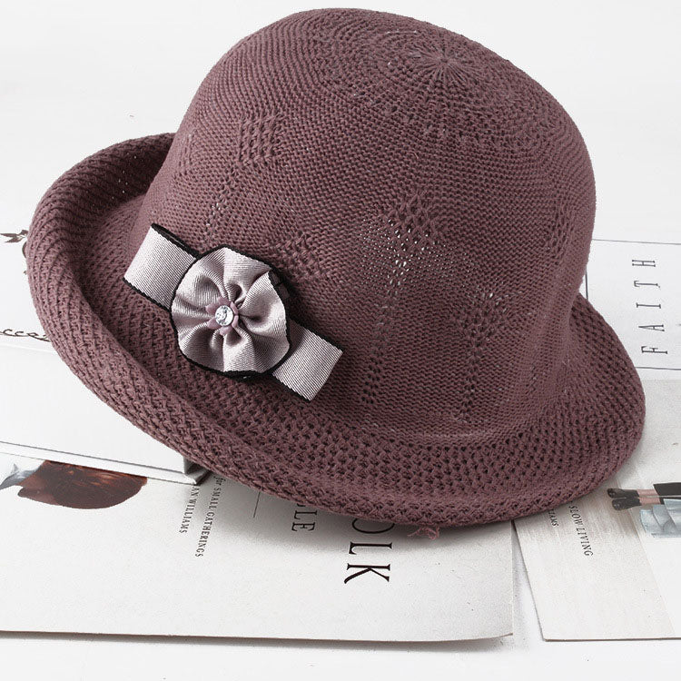 Women'S Hats Korean Version Of The Fashion Alice Along The Flower Knitted Women'S Hats Sun Hats Skin purple One size 57cm