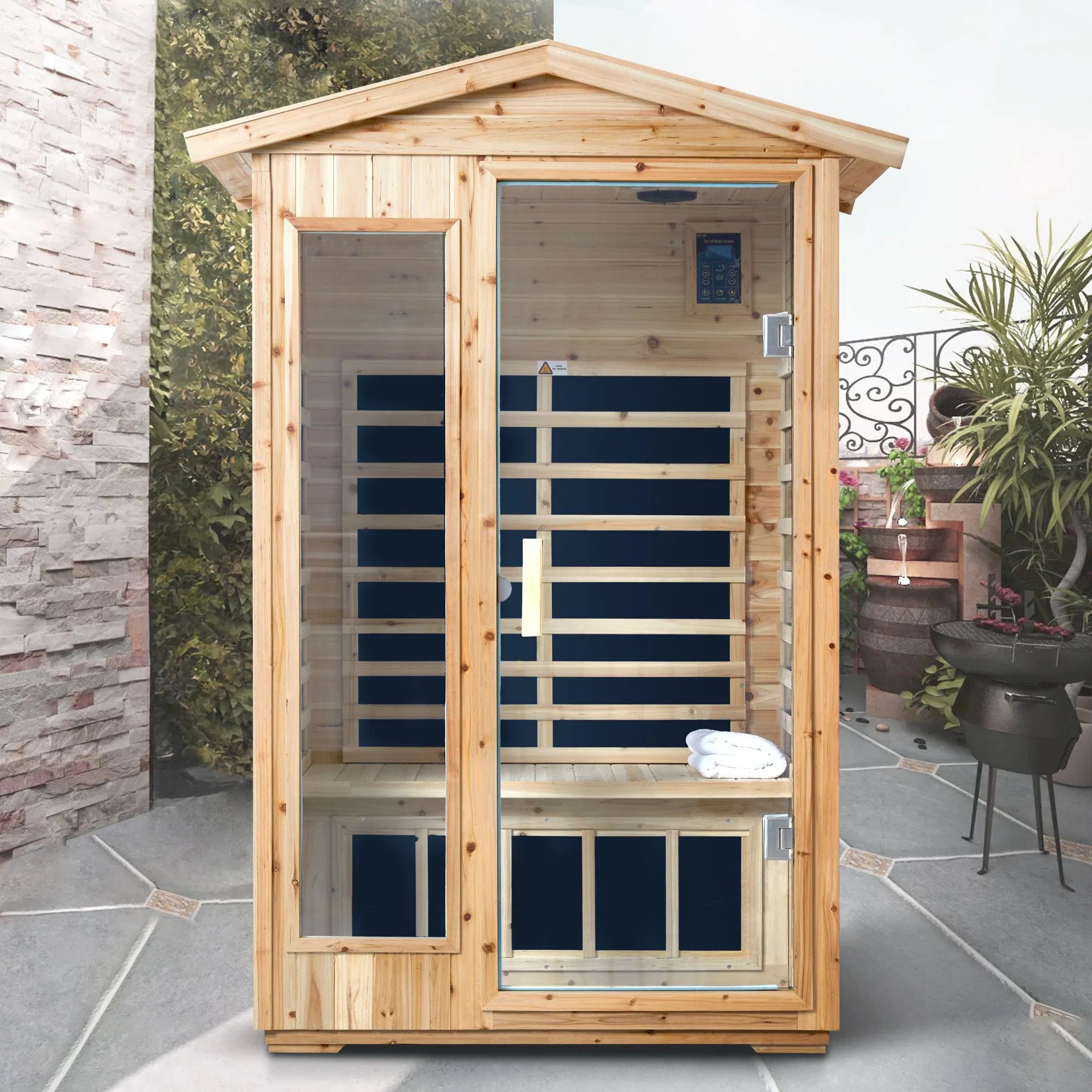 UltraLux 1-Person Infrared Sauna with 7-Color Treatment Lamp