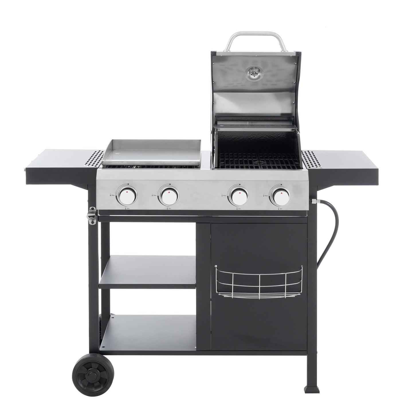 Multi Function Burner Gas Grill Barbecue Frying Pizza Covered Combination