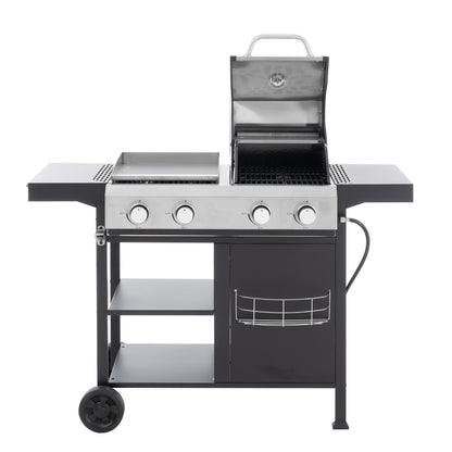 Multi Function Burner Gas Grill Barbecue Frying Pizza Covered Combination