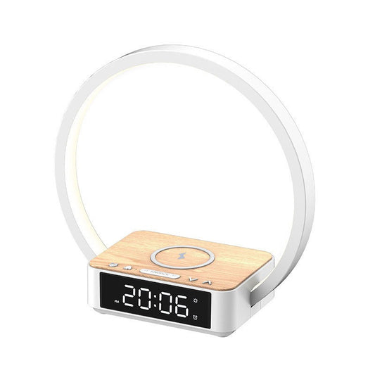 LightLux Wireless Rechargeable Bedside Lamp & Alarm Clock - Touch Control, Wooden Design, 3 Brightness Levels