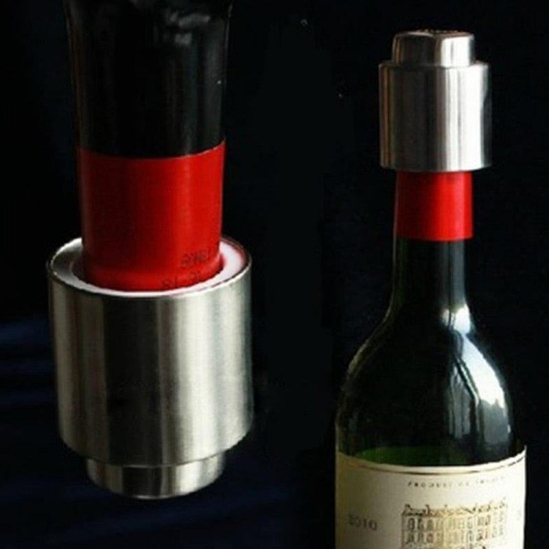 Stainless Steel Vacuum Wine Bottle Stopper - Premium Sealed Storage for Freshness
