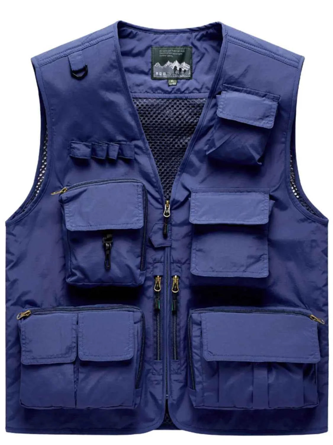 Men's Full Size Mesh Zip Up Vest Plus Size