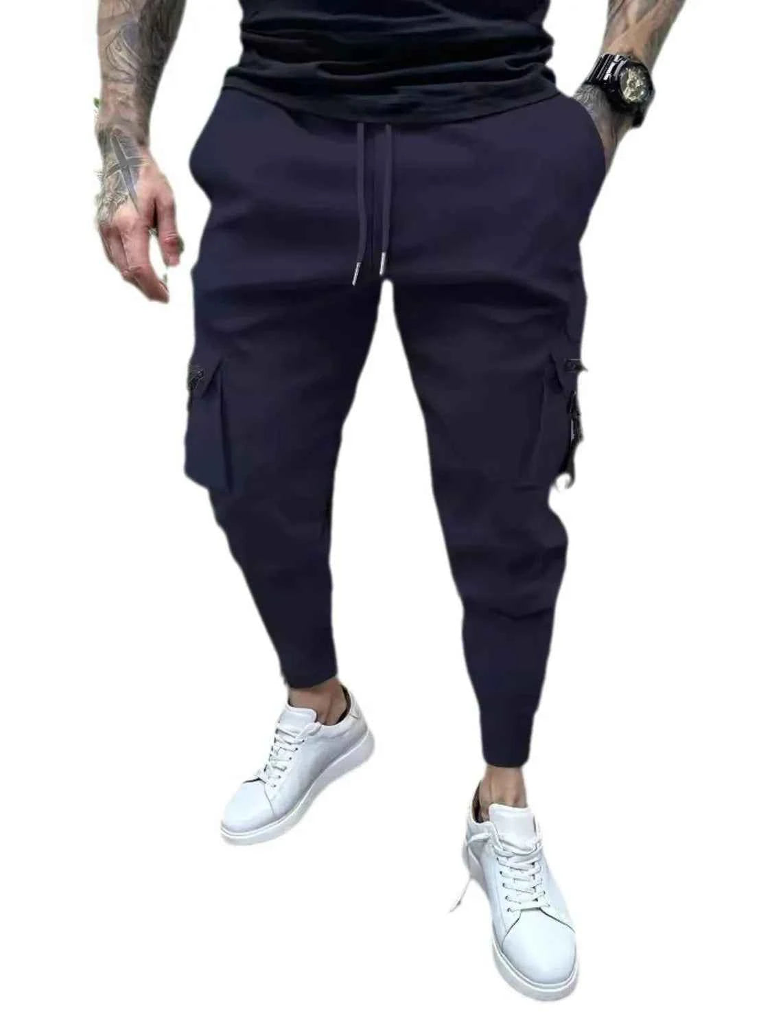 Men's Full Size Drawstring Pants with Pockets Plus Size