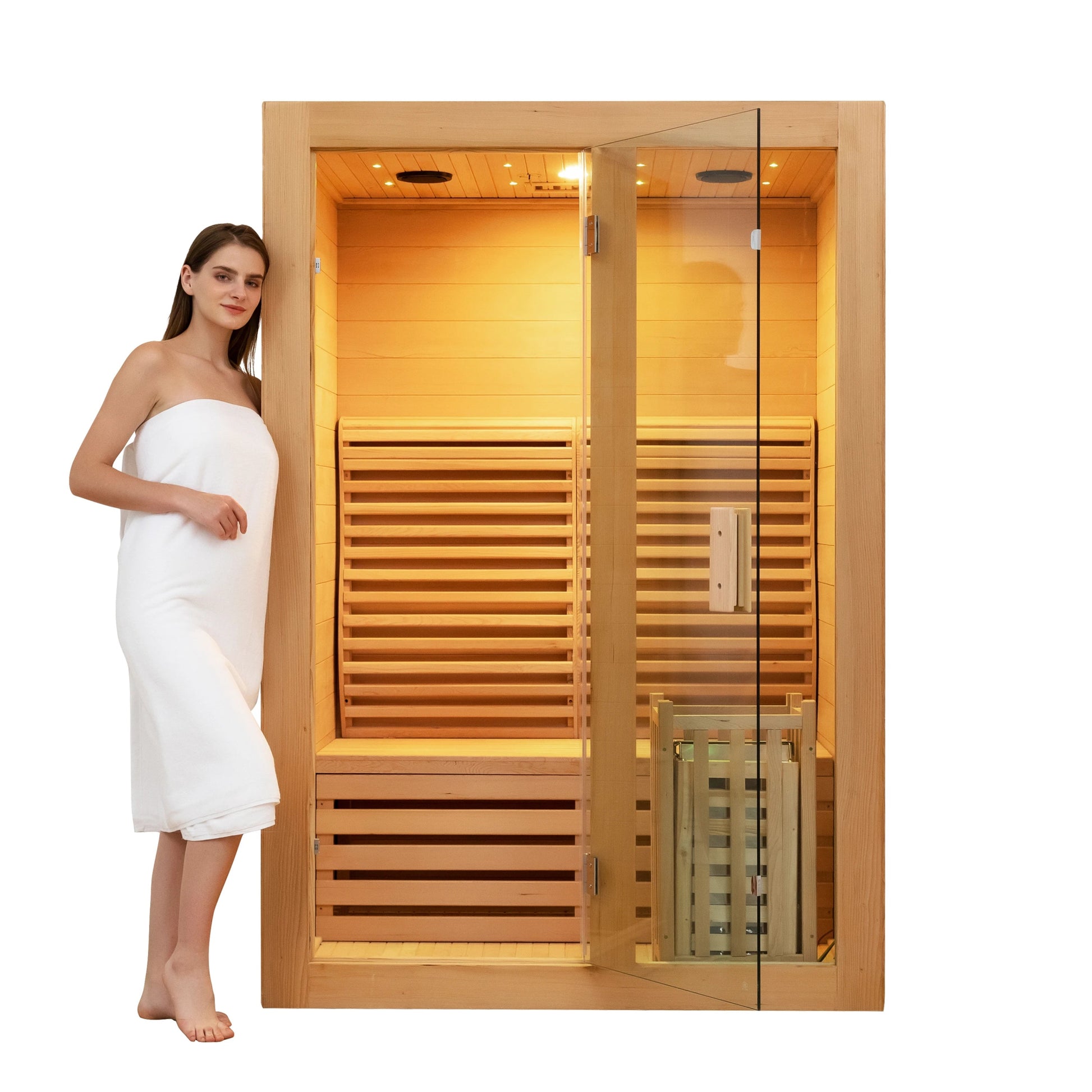 2025 Modern 2-Person Wood Sauna Room with Stove - Top-Rated Indoor/Outdoor Relaxation Default Title