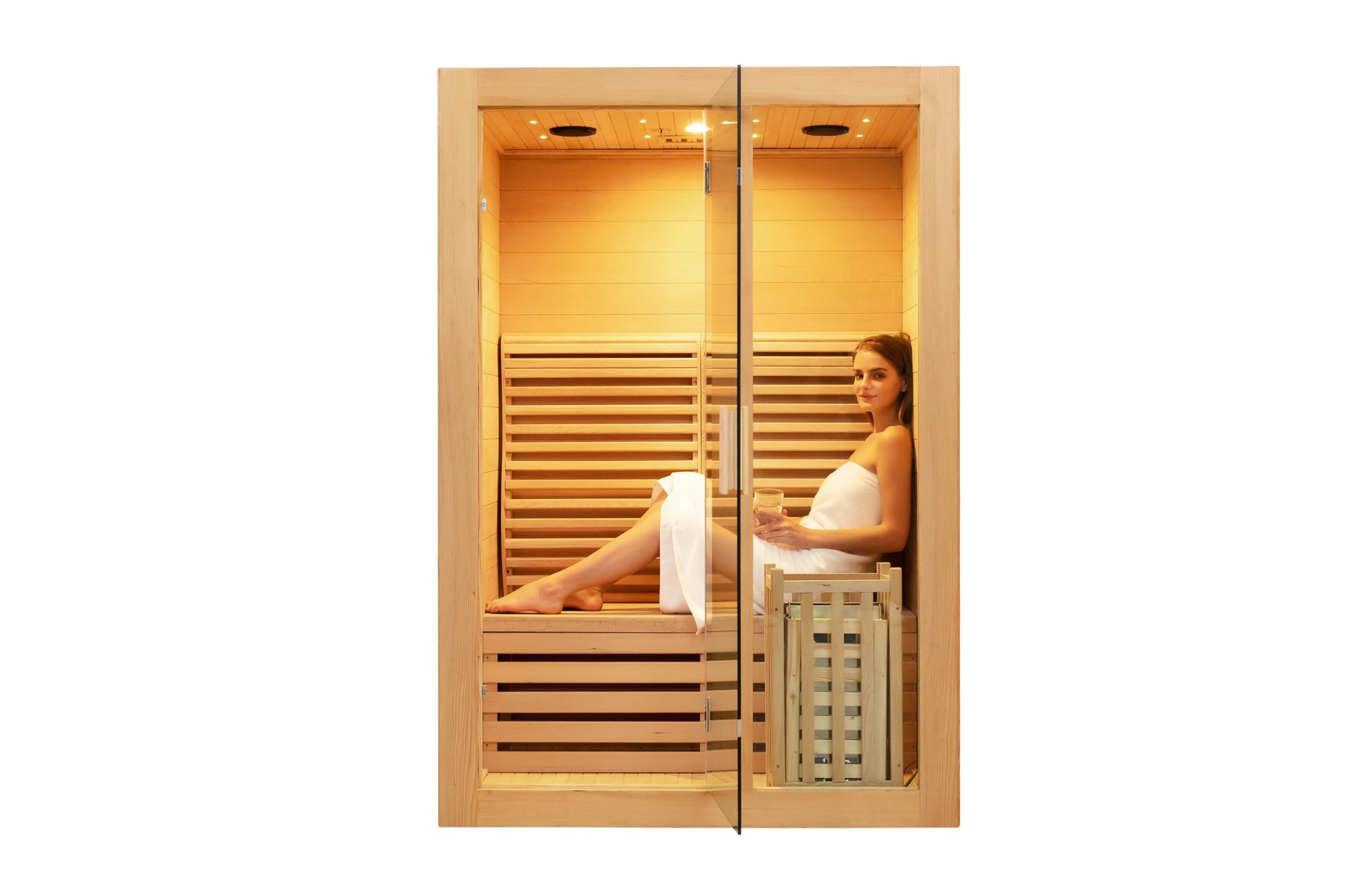 2025 Modern 2-Person Wood Sauna Room with Stove - Top-Rated Indoor/Outdoor Relaxation