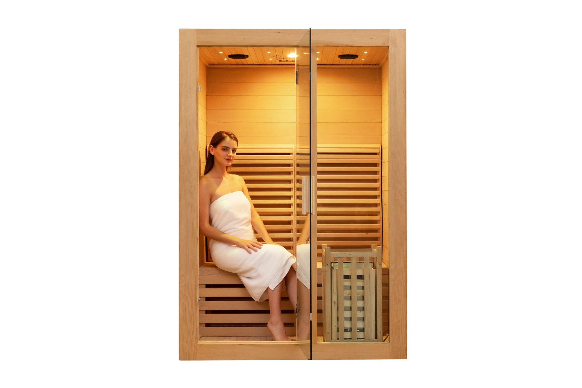 2025 Modern 2-Person Wood Sauna Room with Stove - Top-Rated Indoor/Outdoor Relaxation