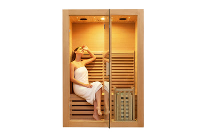 2025 Modern 2-Person Wood Sauna Room with Stove - Top-Rated Indoor/Outdoor Relaxation