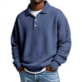 Signature Men's Full Size Waffle-Knit Collared Contrast Polo Plus Size