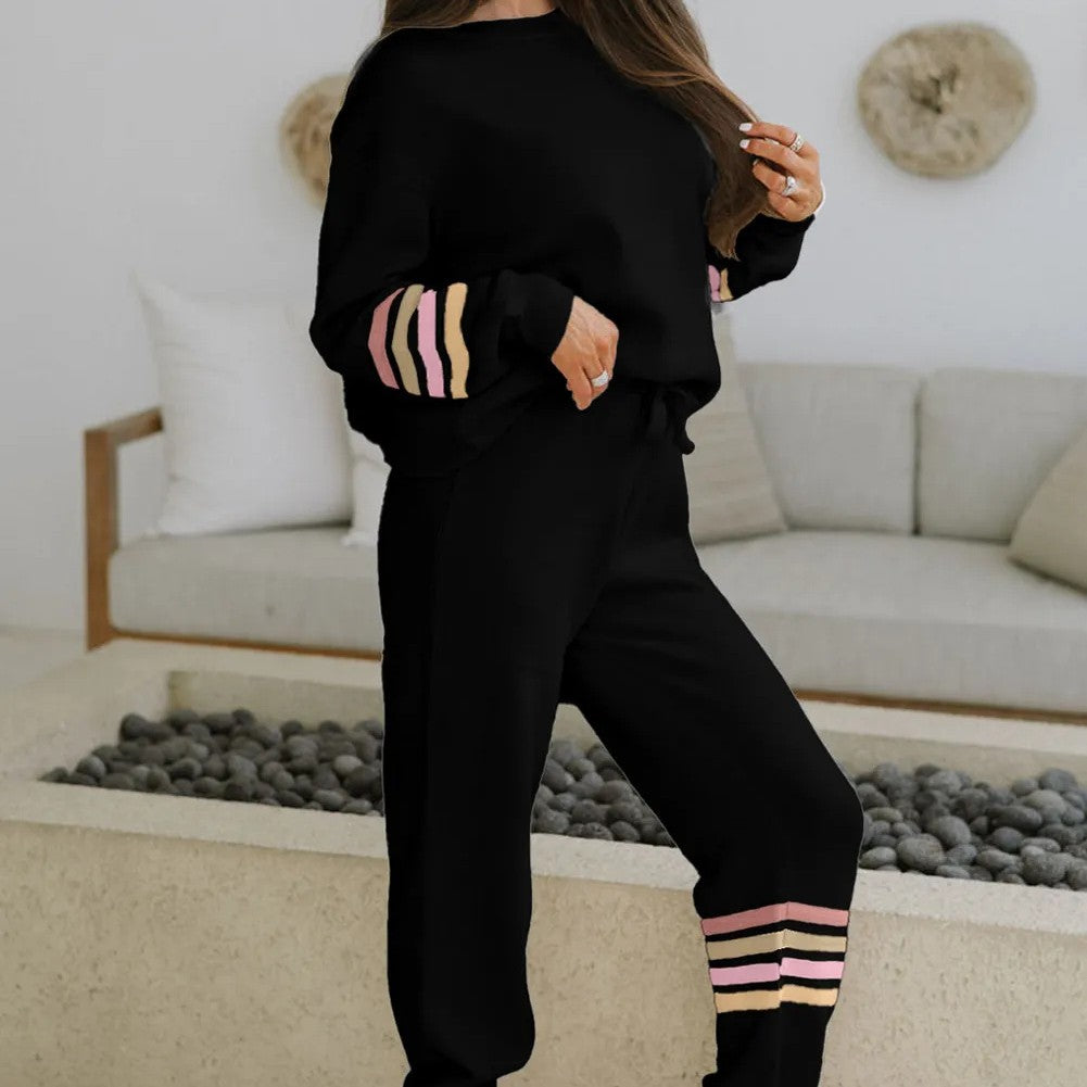 Signature Double Take Full Size Round Neck Drop Shoulder T-Shirt and Flare Pants Set