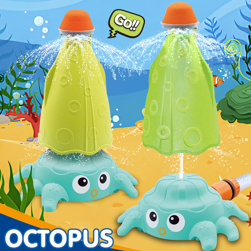 Signature Space Rocket Octopus Sprinkler Water Toy Automatic Rotation Fun Spray Water Children's Water Playing Outdoor Toys