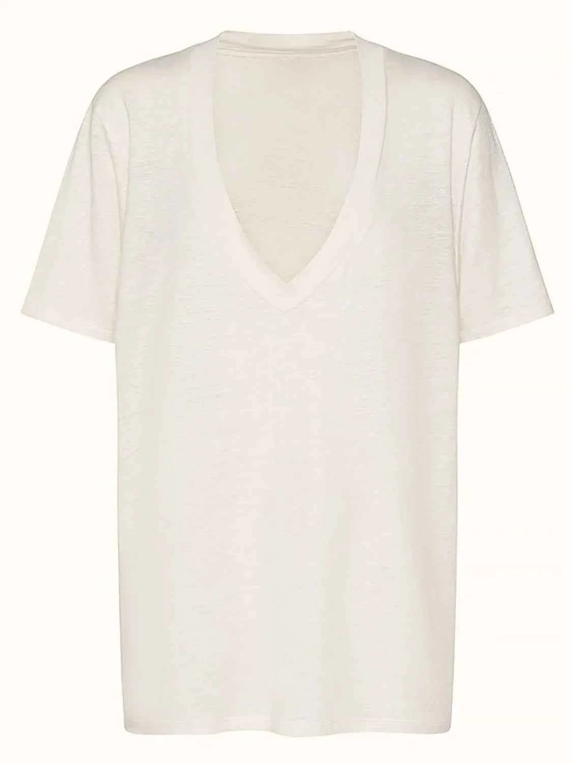 Solid V-Neck Short Sleeve T-Shirt