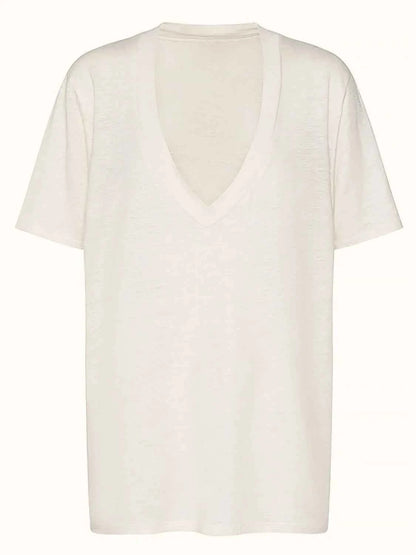 Solid V-Neck Short Sleeve T-Shirt