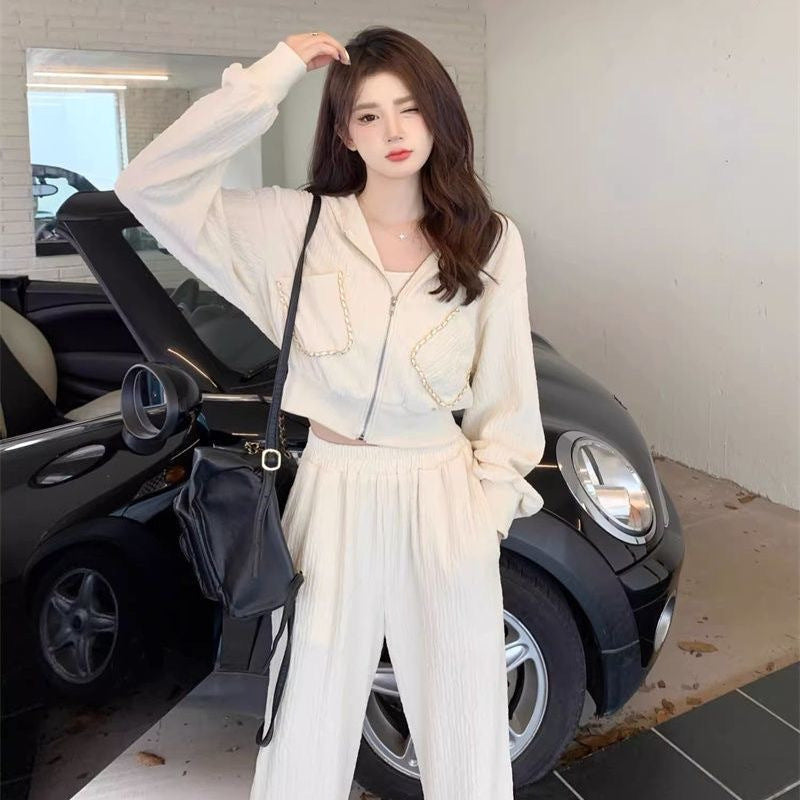 Premium Elite Premium Seamless Yoga Set - Ribbed White Two-Piece Fitness Outfit