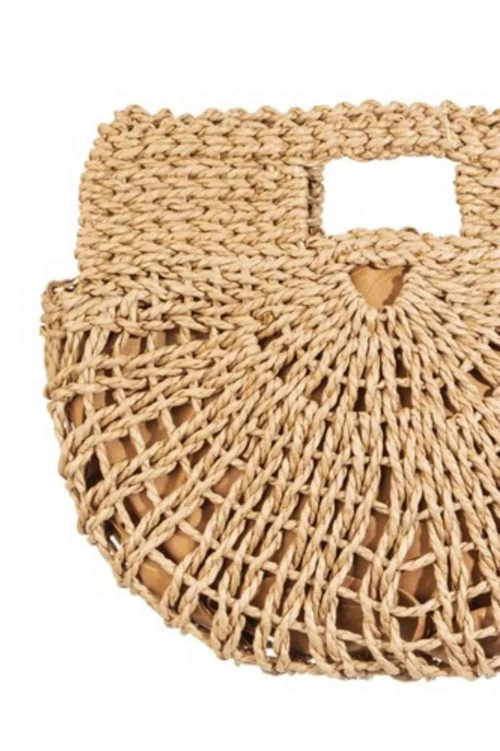 Fame Braided Semi Circle Tote Bag