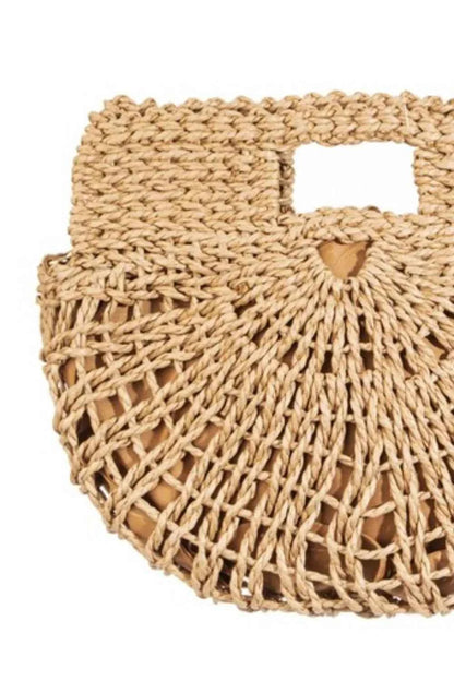 Fame Braided Semi Circle Tote Bag