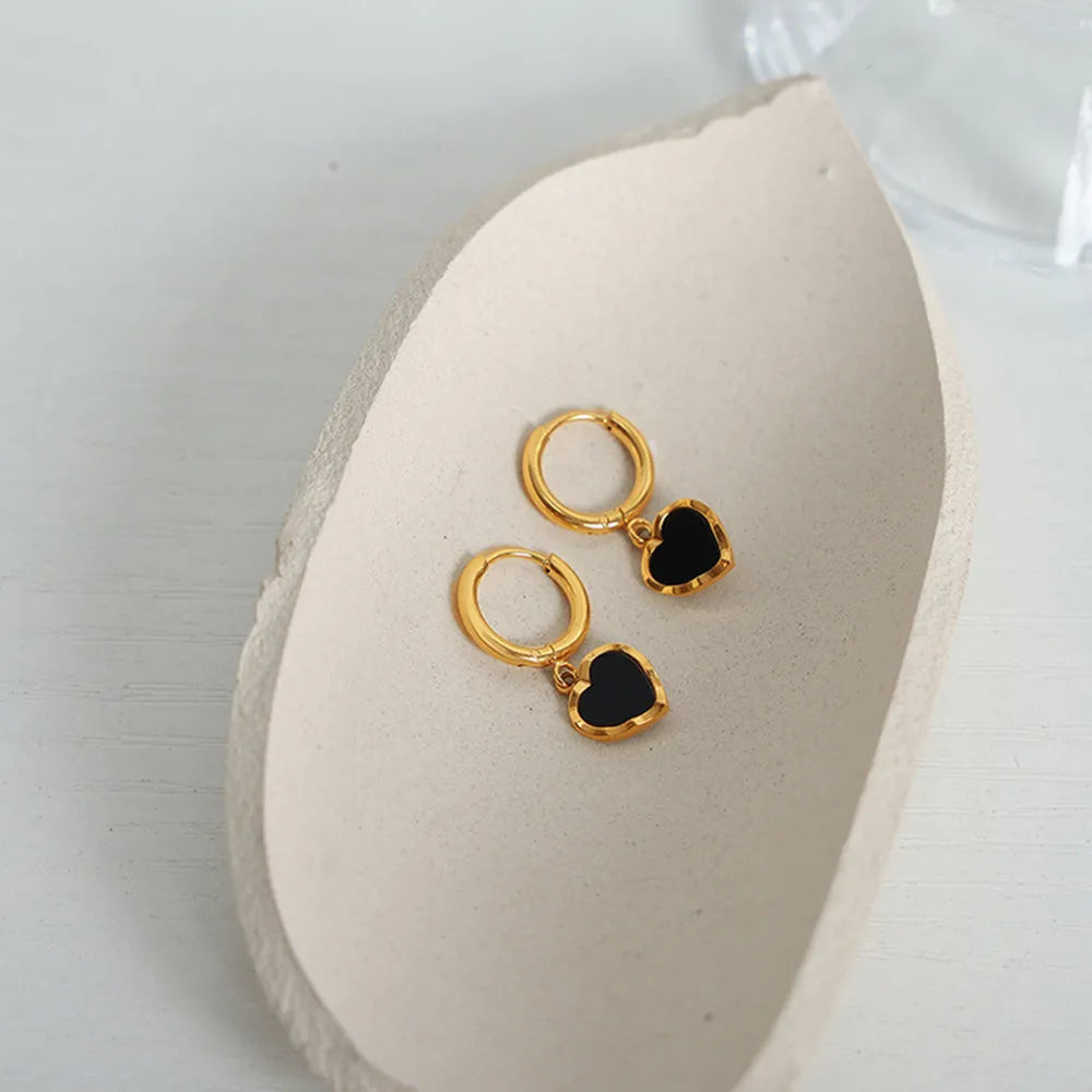 Heartfelt Elegance: Top-Rated 18K Gold-Plated Heart Drop Earrings Gold One Size