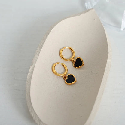 Heartfelt Elegance: Top-Rated 18K Gold-Plated Heart Drop Earrings Gold One Size
