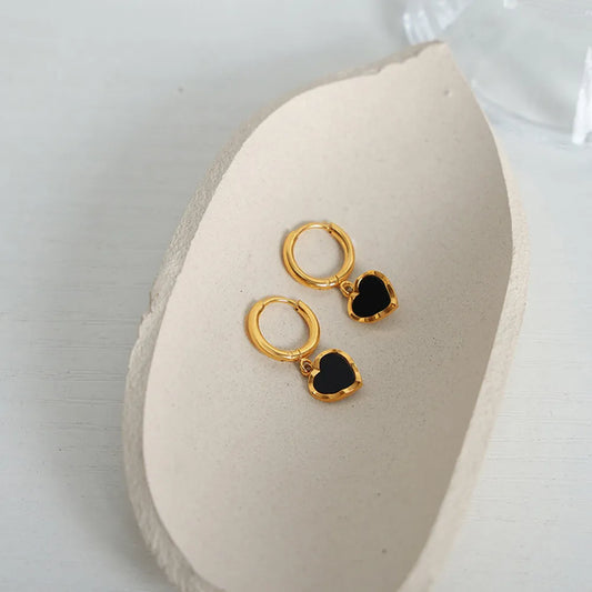 Heartfelt Elegance: Top-Rated 18K Gold-Plated Heart Drop Earrings Gold One Size