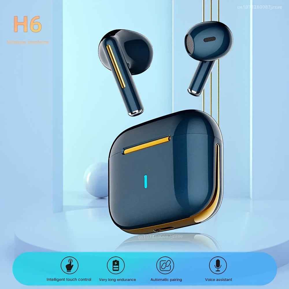 Wireless Earbuds with Volume Control, Semi-Open-Back Earphones with Condenser Microphone, Compatible with iPhone/Samsung/Android, HiFi Sound, ENC Noise Reduction, Long Battery Life, Rechargeable Lithium-Polymer, Ideal for Adu