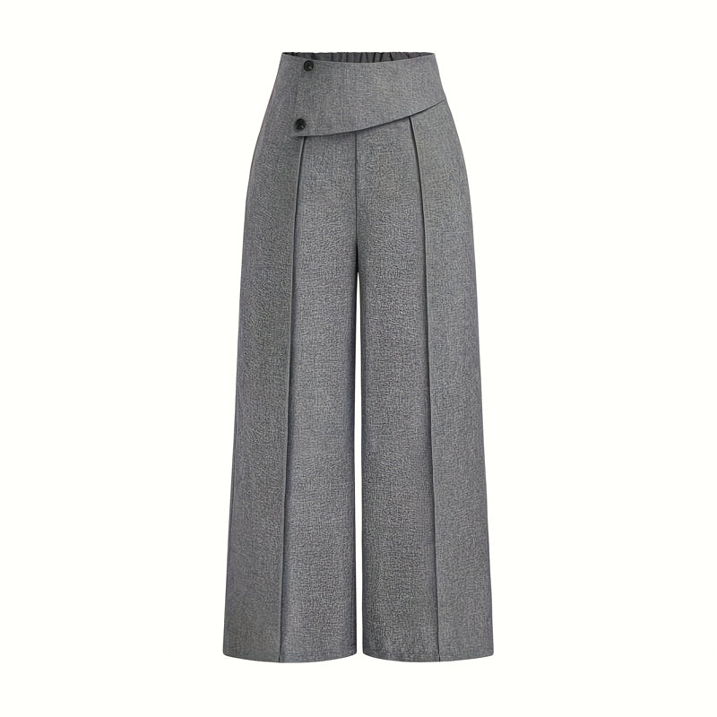 Signature Elegant Essentials High Waist Wide Leg Pants - Top-Rated Office Fashion