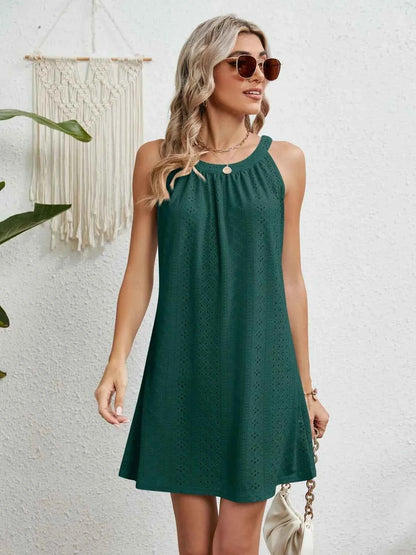 Round Neck Sleeveless Mini Dress