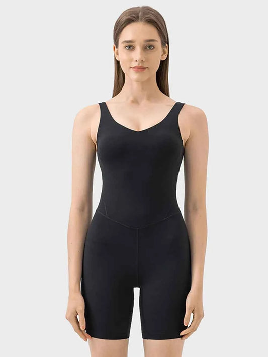 Millennia Wide Strap Active Romper Black